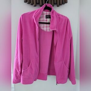 Women's Barbie Pink Fleece Sweater Jacket - Size M/L
